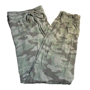 Skinnygirl Joggers Large Camouflage Green and Gray Stretch Athleisure Comfy